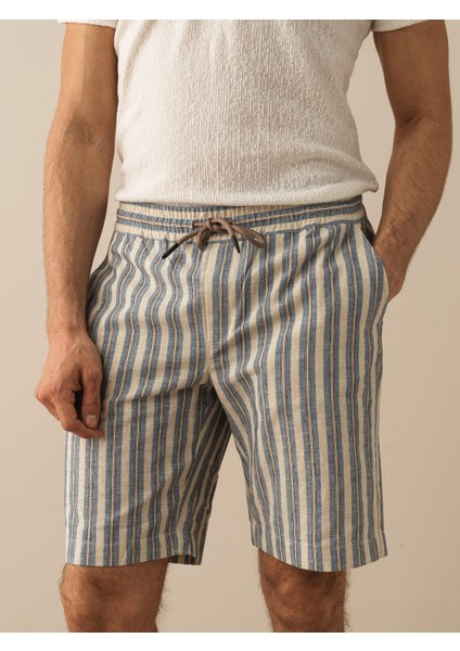 Pamuk Keten Karışımlı Regular Fit Şort