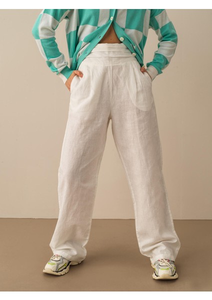 %100 Keten Oversize Pantolon fiyatları