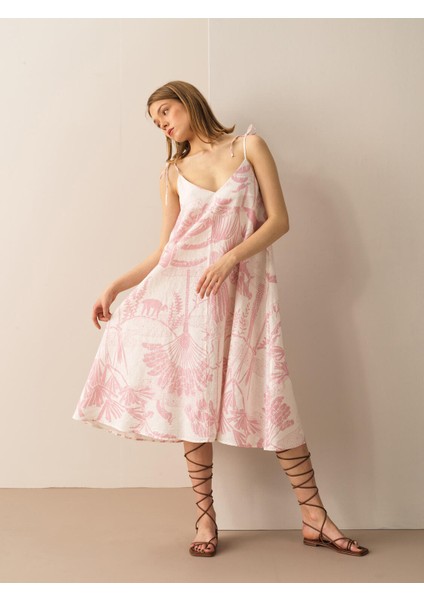 %100 Keten Regular Fit Elbise