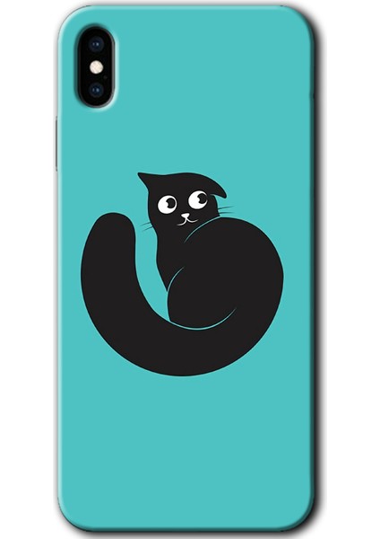 iPhone Xs Max Kılıf Hd Desen Baskılı Arka Kapak - Cat Vector