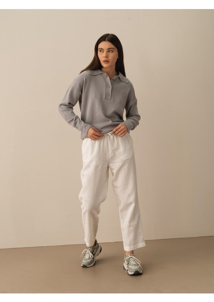 %100 Keten Regular Fit Pantolon