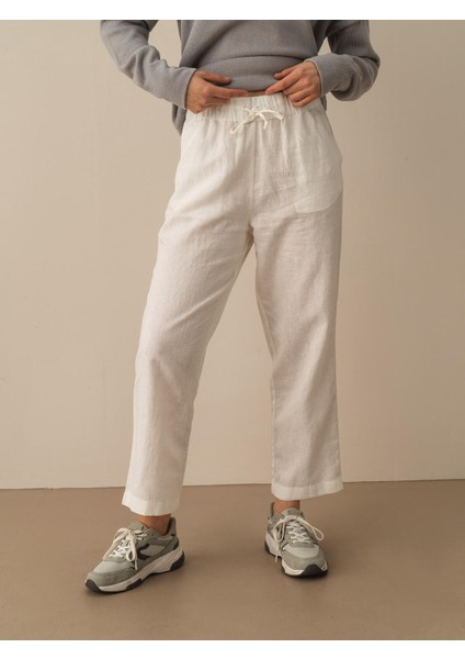 %100 Keten Regular Fit Pantolon