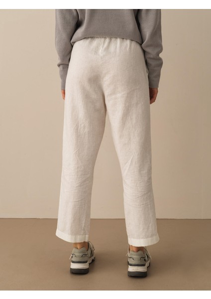 %100 Keten Regular Fit Pantolon