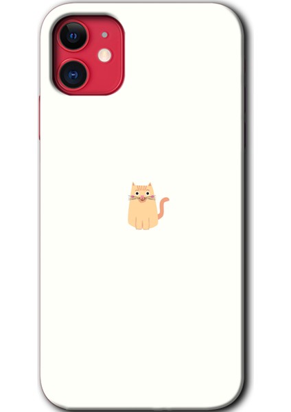 iPhone 11 Kılıf Hd Desen Baskılı Arka Kapak - Cat Minimalism