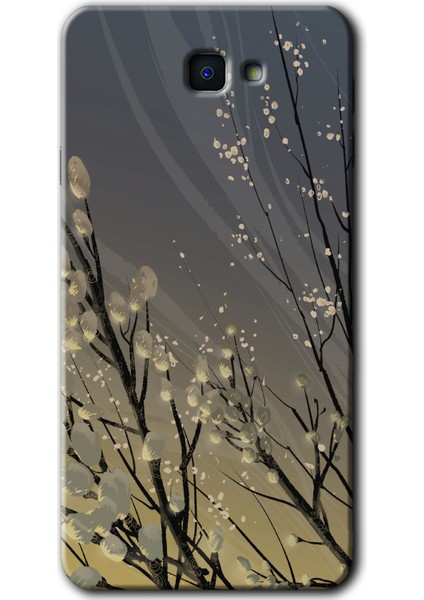 Samsung Galaxy J7 Prime Kılıf Hd Desen Baskılı Arka Kapak - Branches Flowers