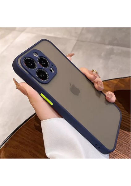 iPhone 14 Pro Max Kılıf 3D Kamera Korumalı Arkası Mat Kenarları Renkli Smoke Case