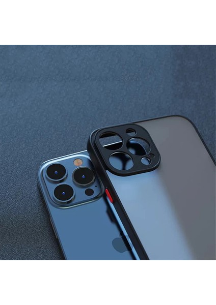 iPhone 13 Pro Kılıf 3D Kamera Korumalı Arkası Mat Kenarları Renkli Smoke Case