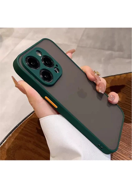 iPhone 13 Pro Kılıf 3D Kamera Korumalı Arkası Mat Kenarları Renkli Smoke Case