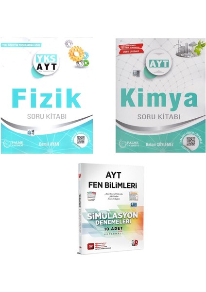 AYT Kimya Fizik Soru Kitabı ve 3D AYT Fen Bilimleri Denemeleri