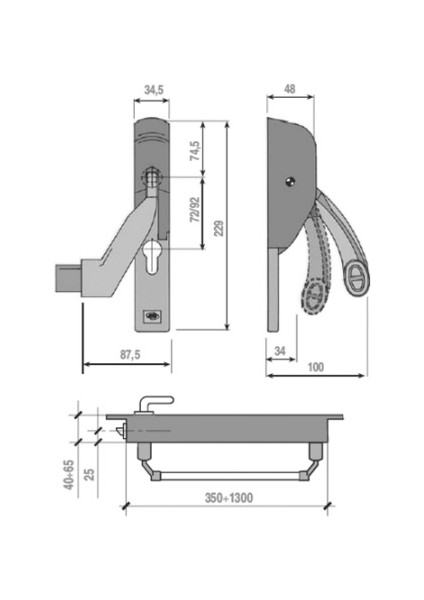 Assa Abloy Eurosmart  Gömme Kilit ile Çalışan En 1125, F Panik Bar