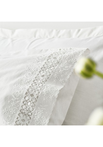 Mia Çift Kişilik Nevresim Takımı Dantelli Beyaz fırsatları
