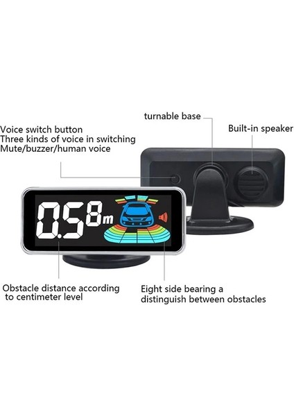 Tükçe Konuşan Park Sensörü Dijital Ekran fırsatları