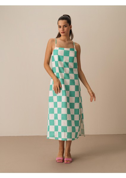 %100 Keten Regular Fit Elbise
