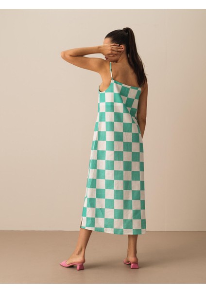 %100 Keten Regular Fit Elbise