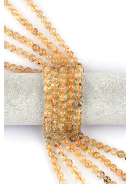 Sitrin Doğal Taş Dizi 8 mm Küre Kesim