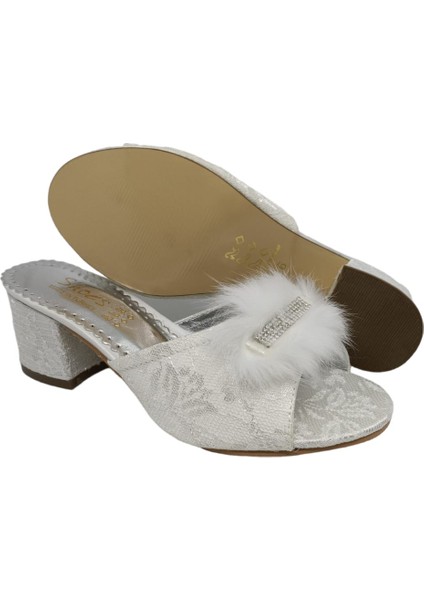 Kadın Sedef Tüylü Kalın Topuklu Oda Terliği fırsatları