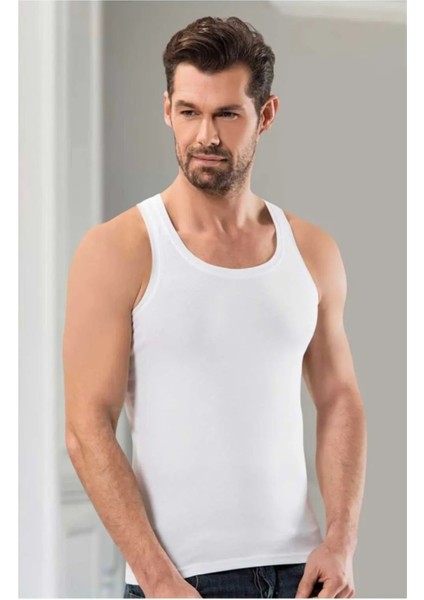 3 Adet, Modal Geniş Askılı Sporcu Erkek Atlet %47 Pamuk, %47 Modal, %6 Likra Beyaz fiyatları