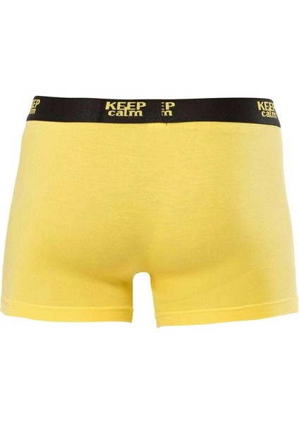 5 Adet, Modal Rahat Erkek Boxer %47 Pamuk %47 Modal %6 Likra Sarı