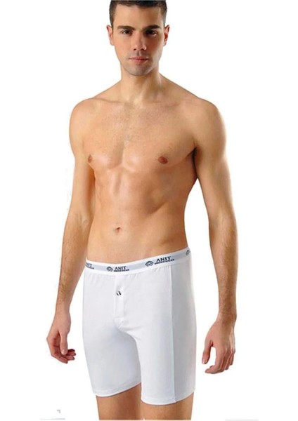 10 Adet, (Ekonomik Paket)Erkek Likralı Uzun Boxer %92 Coton( Pamuk) %8 Likra Beyaz modelleri