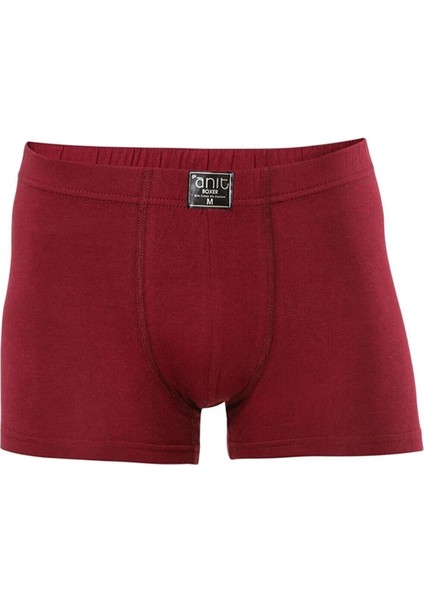 5 Adet, Pamuklu Esnek Erkek Boxer %92 Pamuk %8 Likra Bordo