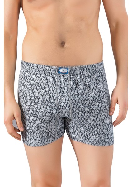 2'li Paket %100 Pamuklu, Düğmeli, Karışık Desenli, Penye Erkek Boxer 312