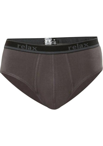 5 Adet, Relax Pamuklu Erkek Slip Külot %92 Pamuk %8 Likra Antrasit
