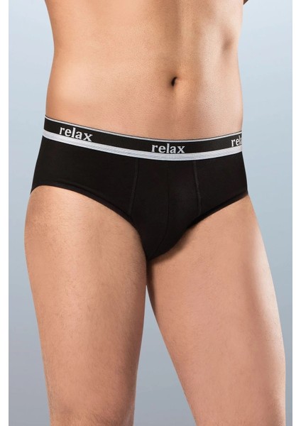 10 Adet, (Ekonomik Paket) Relax Pamuklu Erkek Slip Külot %92 Pamuk %8 Likra Siyah