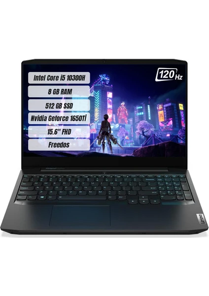 IdeaPad Gaming 3 Intel Core i5 10300H 8GB 512GB SSD GTX1650Ti Freedos 15.6" FHD Taşınabilir Bilgisayar 81Y400XSTX