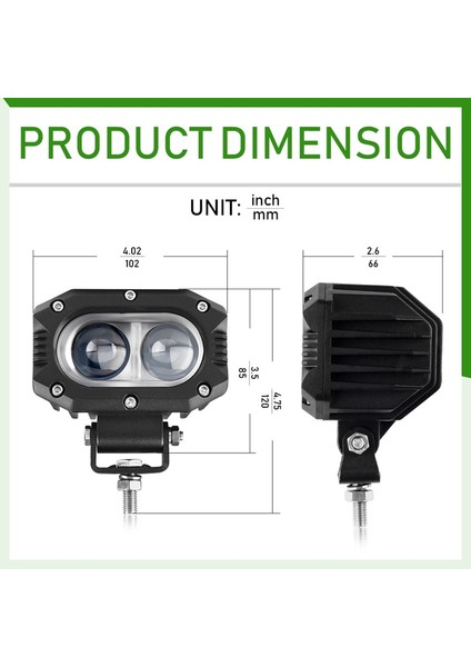 Offroad Sis Lambası 40W Beyaz-Amber Çakarlı 12-30V / LASS298 fırsatları