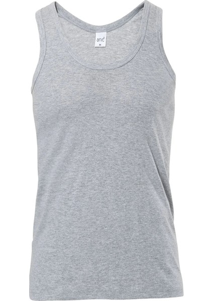 10 Adet, (Ekonomik Paket) Erkek Ribana Klasik Askılı Atlet %100 Cotton (Ribana) Gri