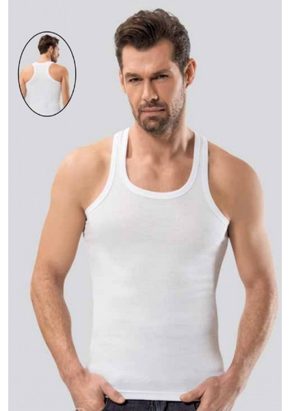 10 Adet, (Ekonomik Paket)Kalın Askılı Sporcu Kesim Kaşkorse Erkek Atlet %92 Pamuk %8 Likra Siyah modelleri