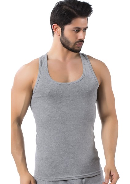 10 Adet, %100 Pamuklu, Ribana & Kaşkorse, Sırtı Çapraz, Erkek Sporcu Atlet 1008