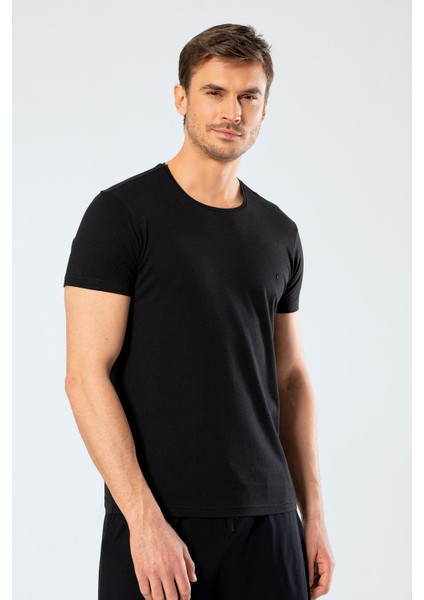 Kısa Kollu, O Yaka Slim Fit Basic Erkek T-Shirt