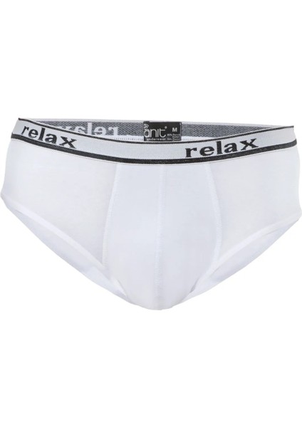 10 Adet, (Ekonomik Paket) Relax Pamuklu Erkek Slip Külot %92 Pamuk %8 Likra Beyaz