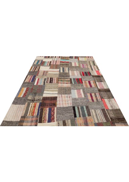 Patchwork Bej Patchwork Yün ve Pamuk El Dokuma Alan Halısı modelleri