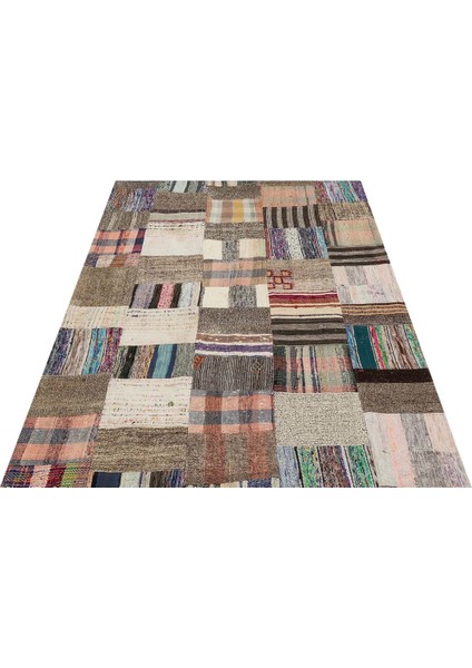 Patchwork Bej Patchwork Yün ve Pamuk El Dokuma Alan Halısı modelleri