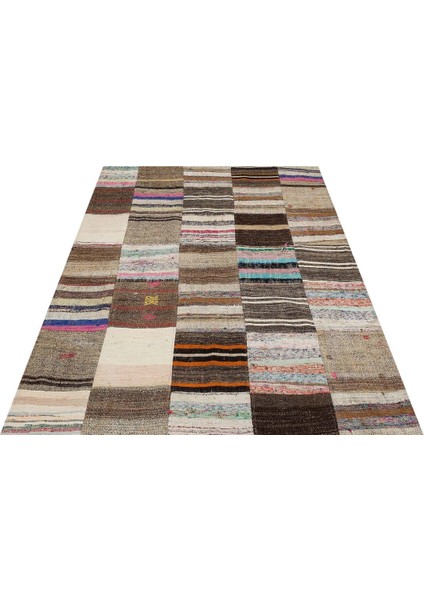 Patchwork Bej Patchwork Yün ve Pamuk El Dokuma Alan Halısı modelleri