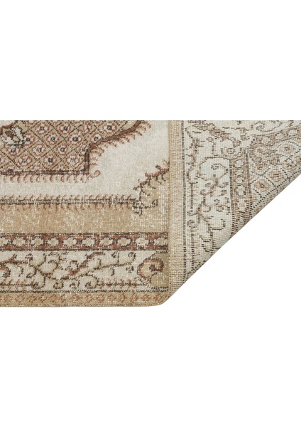 Vintage Bej Göbekli Yün ve Pamuk El Dokuma Oda Salon Halısı modelleri