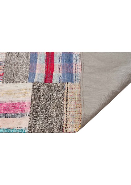 Patchwork Bej Patchwork Yün ve Pamuk El Dokuma Alan Halısı