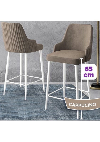 Concept Tera Serisi, 65 cm Mutfak Bar Sandalyesi, Babyface Kumaş, Beyaz Metal Ayak 4 Adet Sandalye fiyatları