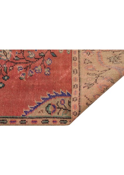 Vintage Kahverengi Göbekli Yün ve Pamuk El Dokuma Alan Halısı modelleri