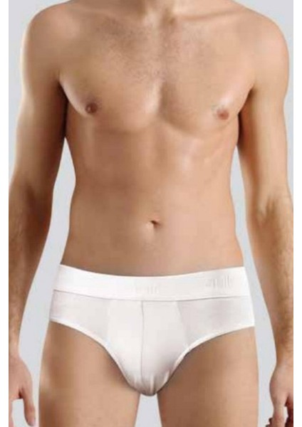 5 Adet, Erkek Modal Slip Külot %47 Cotton %47 Modal %6 Lycra Beyaz