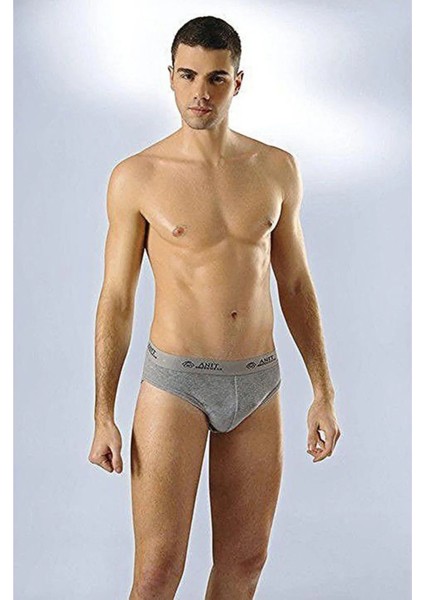 5 Adet, Erkek Kemerli Slip Külot %100 Pamuk (Ribana ) Gri modelleri