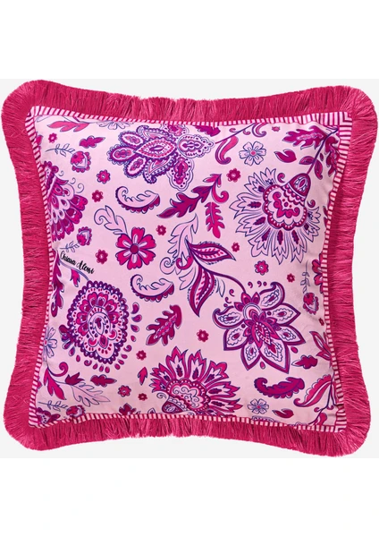 Chiara Alessi Lily Pembe Kadife Dekoratif Yastık 45X45 Cm