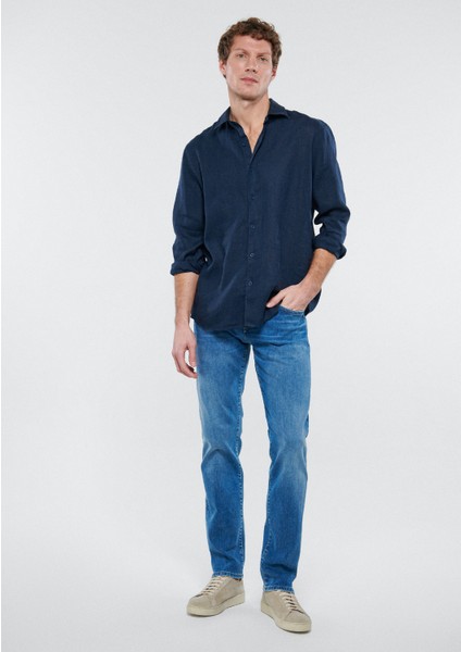 Erkek Pierre Gölgeli Mavi Premium Blue Jean Pantolon 0020983709