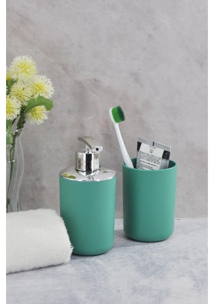 2'li Set Yeşil, Diş Fırçalık Ve Sıvı Sabunluk - Brasil Model fiyatları