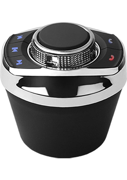 Araç Direksiyon Simidi Kontrolü Bluetooth Ses Adaptör Kontrol Düğmesi Siyah Pu (Yurt Dışından)