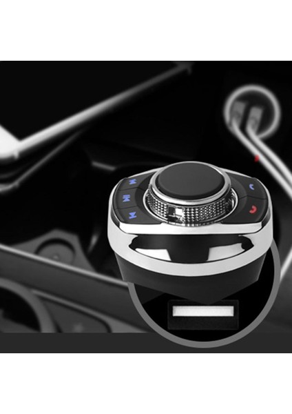 Araç Direksiyon Simidi Kontrolü Bluetooth Ses Adaptör Kontrol Düğmesi Siyah Pu (Yurt Dışından) fırsatları
