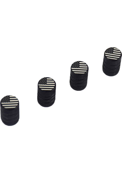 Valf Kök Kapakları Kromlu Roundel Amblem Lastiği Kapsar - Abd Amerikan Bayrağı Siyahı (Yurt Dışından)
