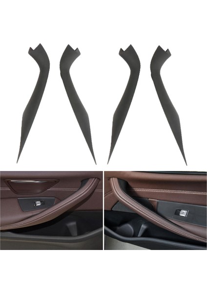 Iç Arabalar Kapı Paneli Grap Tapı Kapağı Bmw 5series G38 2018'DEN Sonra 2 Çift Siyah (Yurt Dışından)